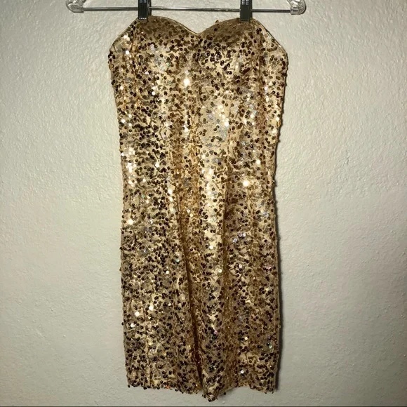 gold sequin dress size 12 Long Sequin Prom Dress with Sheer Corset Royal Blue / 8 main image 1